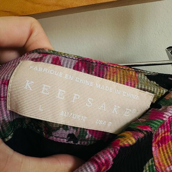 NWT Keepsake Oblivion Hi Low Skirt Floral Chiffon Black Pink Size‎ 8 - Picture 2 of 10